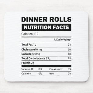 Ernährungsfakten für Dinner Rolls Familie passend  Mousepad