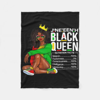 Ernährungsfakten für Frauen Juneteenth Black Queen Fleecedecke