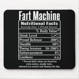 Ernährungsfakten Furzmaschine Väter-Witze Lustige Mousepad
