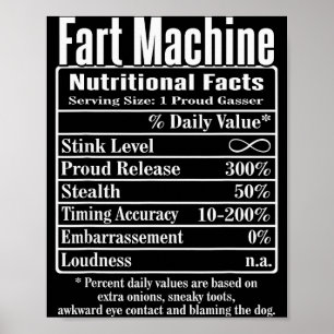 Ernährungsfakten Furzmaschine Väter Witze Lustiges Poster