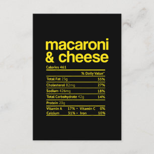 Ernährungsfakten Macaroni und Käse Thanksgiving Einladung