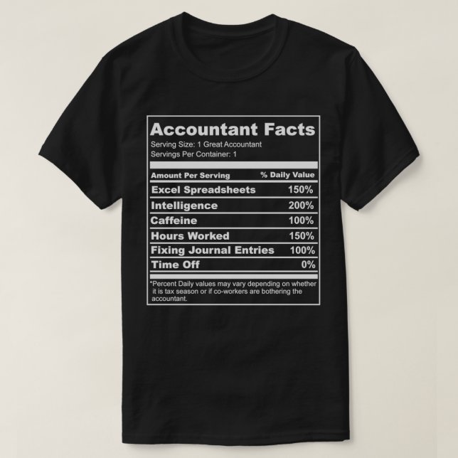 Ernährungsgewohnheiten des Rechnungsführers 3 T-Shirt (Design vorne)