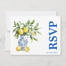 💙🍋Ernährungspräferenzen  Azul & Limone Romance RSVP Karte