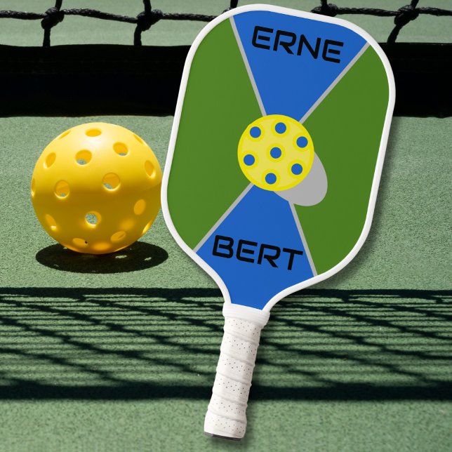 Erne & Bert Yellow Ball grün/blau Pickleball Schläger (Von Creator hochgeladen)