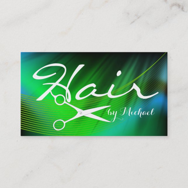 Ernennung der Friseure - Grüne Abstrakt #19 Terminkarte (Vorderseite)