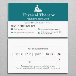 Ernennung des Arztes des Physiotherapeuten Visitenkarte