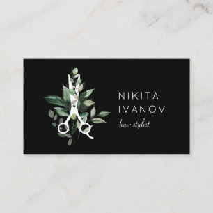 Ernennung des eleganten Greenery Salon Scissors Lo Visitenkarte