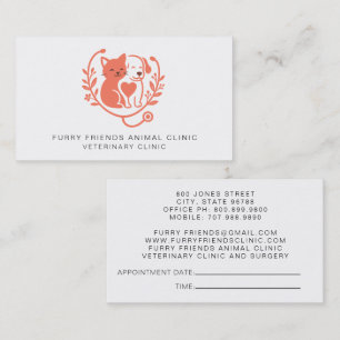 Ernennung des niedlichen Veterinär-Logos und Visitenkarte