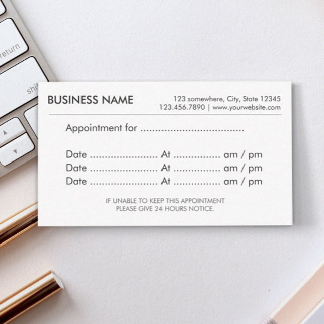 Ernennung Einfache Schlichte Erinnerung Terminkarte (Von Creator hochgeladen)