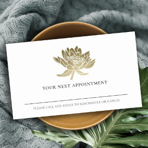 ERNENNUNG ELEGANTER IMITATE FOIL GOLD LOTUS FLORAL VISITENKARTE