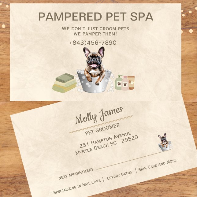 Ernennung von Bulldog Pet Groomer Visitenkarte (Von Creator hochgeladen)