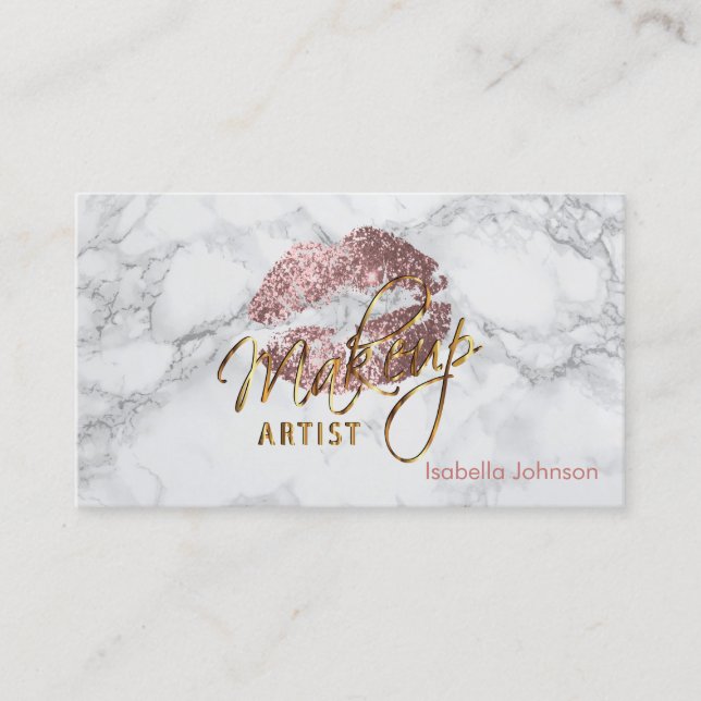 Ernennung von Makeup Artist Dusty Rose Terminkarte (Vorderseite)