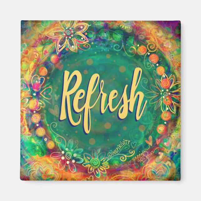 Erneuern Hübscher Spaß Inspirierend Blumen-Inspiri Magnet (Vorne)