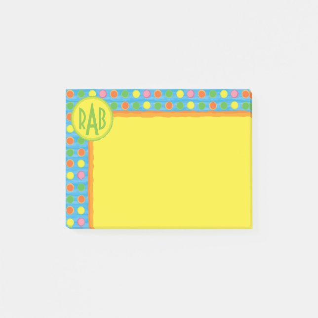 Erneuern Sie - fruchtige bunte Tupfen auf Post-it Klebezettel (Vorderseite)