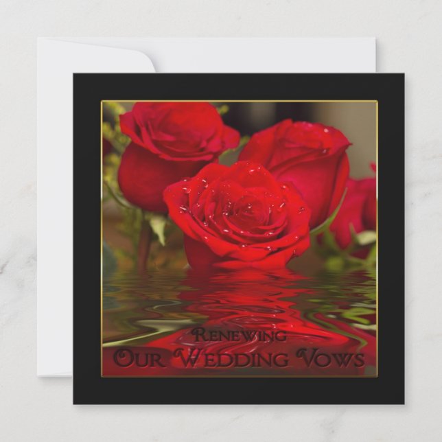 Erneuerung der Ehefrauen - Rot-Romantische Rose/ei Einladung (Vorderseite)