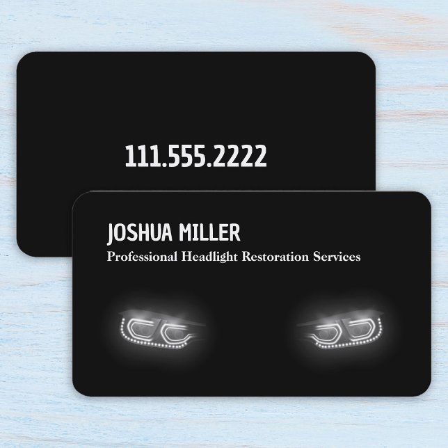 Erneuerung der Fernlichtwiederherstellung Visitenkarte (Car Headlight Restoration Renewal Business Cards)