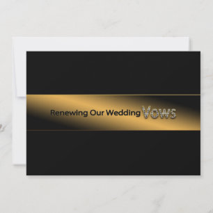 ERNEUERUNG DER VOWS-EINLADUNG - Gold/Schwarz Einladung