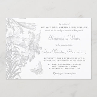 Erneuerung des Eheversprechens Silberne Hochzeit 2 Einladung