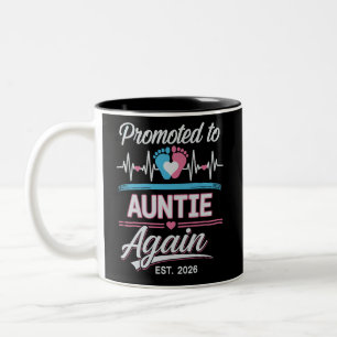 Erneut zur Tante befördert Est 2026 Schwangerschaf Zweifarbige Tasse
