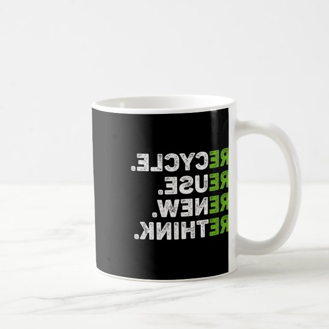 Erneute Nutzung gerecycelt Erdatmosphäre neu überd Kaffeetasse (Rechts)