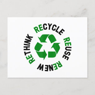 Erneute Nutzung gerecycelt Erdatmosphäre neu überd Postkarte