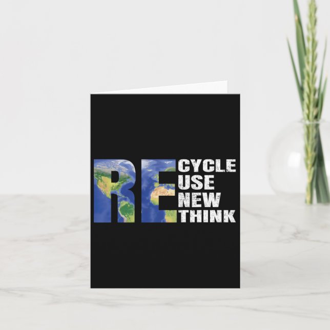Erneute Nutzung recycle Earth Day Öko Awarenes übe Karte (Vorderseite)