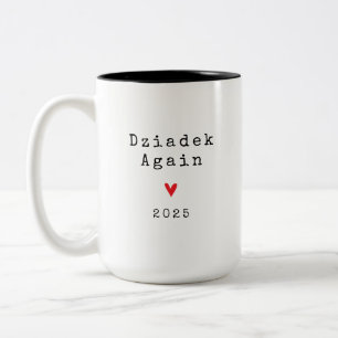 Erneute Schwangerschaftsankündigung Dziadek Zweifarbige Tasse