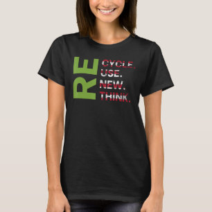 Erneute Wiederverwendung gerecycelt E-Tagesumgebun T-Shirt
