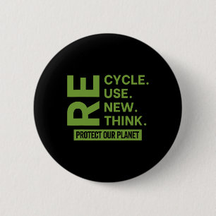 Erneute Wiederverwendung gerecycelt Überdenken sch Button
