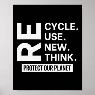 Erneute Wiederverwendung gerecycelt Überdenken sch Poster