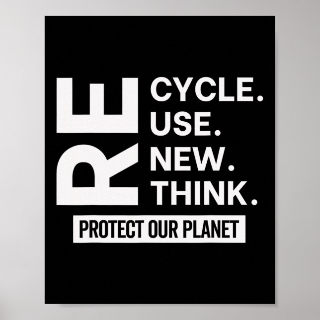 Erneute Wiederverwendung gerecycelt Überdenken sch Poster (Vorne)