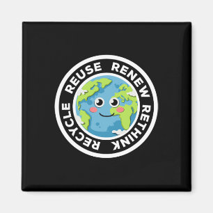Erneute Wiederverwendung gerecycelt Umweltaktivism Magnet