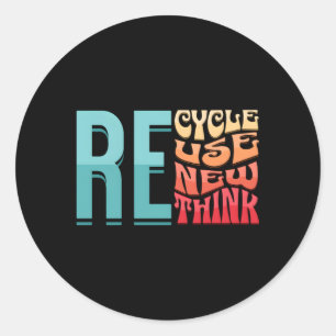 Erneute Wiederverwendung gerecycelt Umweltaktivitä Runder Aufkleber