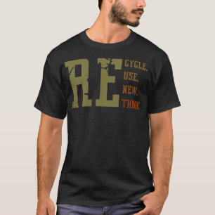 Erneute Wiederverwendung Neudenken Vintager Retro- T-Shirt
