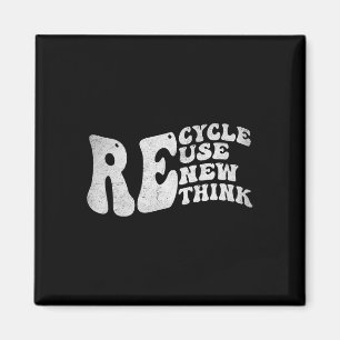 Erneute Wiederverwendung recycle Retro Groovy Eart Magnet