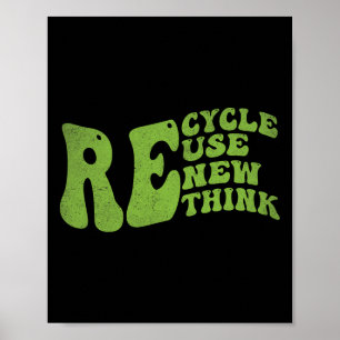Erneute Wiederverwendung recycle Retro Groovy Eart Poster