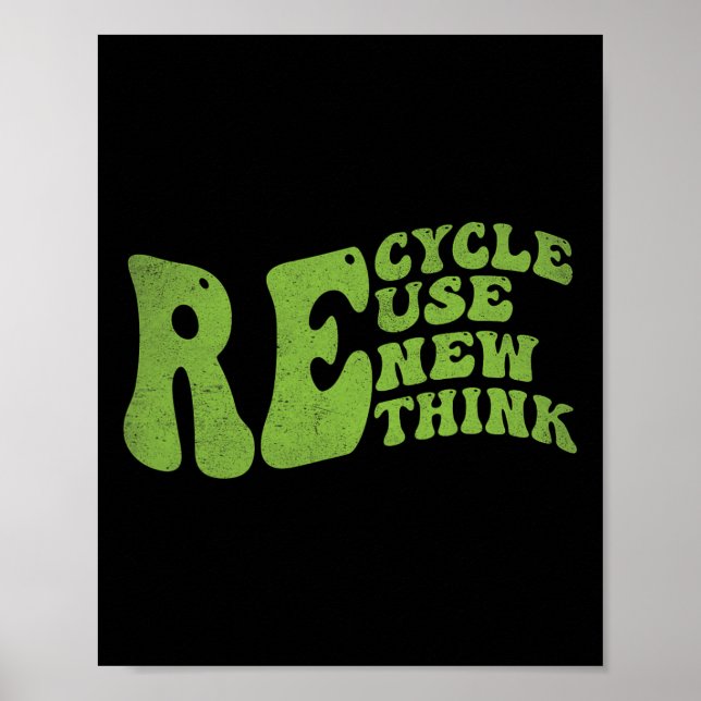 Erneute Wiederverwendung recycle Retro Groovy Eart Poster (Vorne)