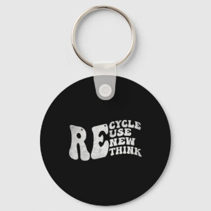 Erneute Wiederverwendung recycle Retro Groovy Eart Schlüsselanhänger