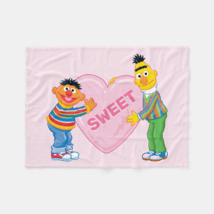 Ernie & Bert Big Valentine's Heart Fleecedecke