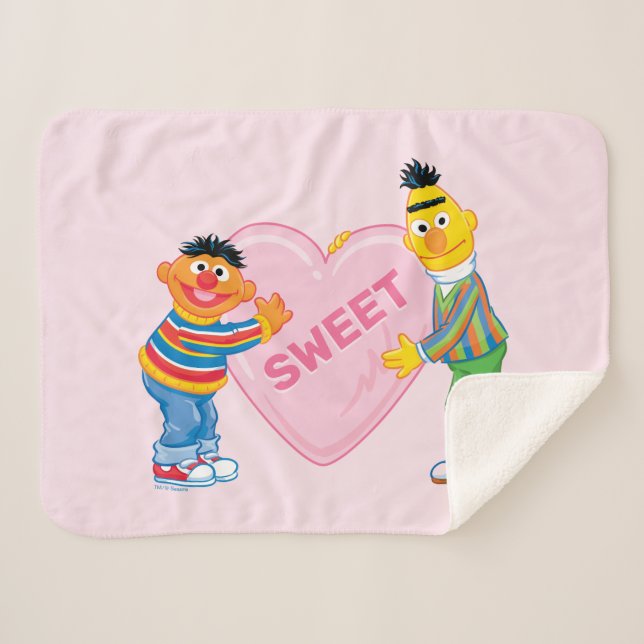 Ernie & Bert Big Valentine's Heart Sherpadecke (Vorderseite (Horizontal))