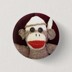 Ernie das Socken-Affe-Gesichts-Button Button