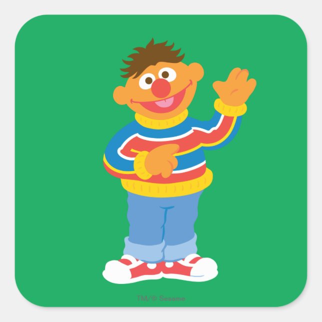 Ernie Graphic Quadratischer Aufkleber (Vorderseite)