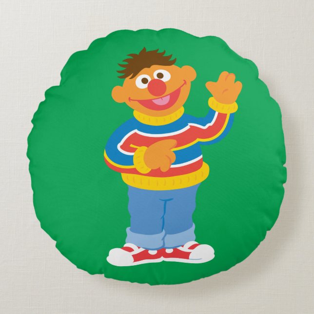 Ernie Graphic Rundes Kissen (Vorderseite)