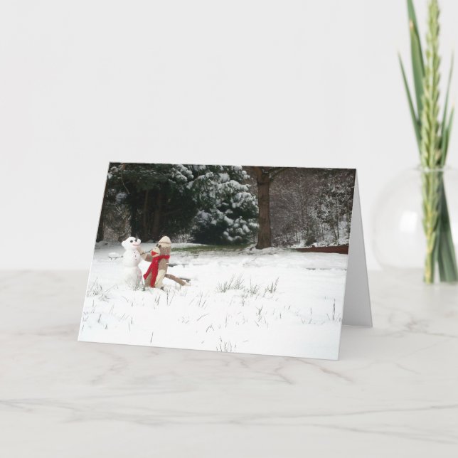 Ernie la carte de vacances de Snowday de singe de (Devant)