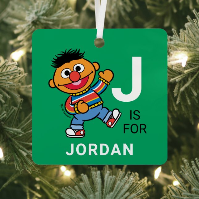 Ernie | Personalisierter Name mit Foto Ornament Aus Metall (InSitu)