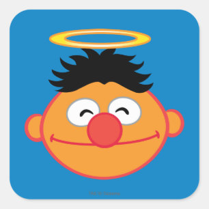 Ernie Smiling Face mit Halo Quadratischer Aufkleber