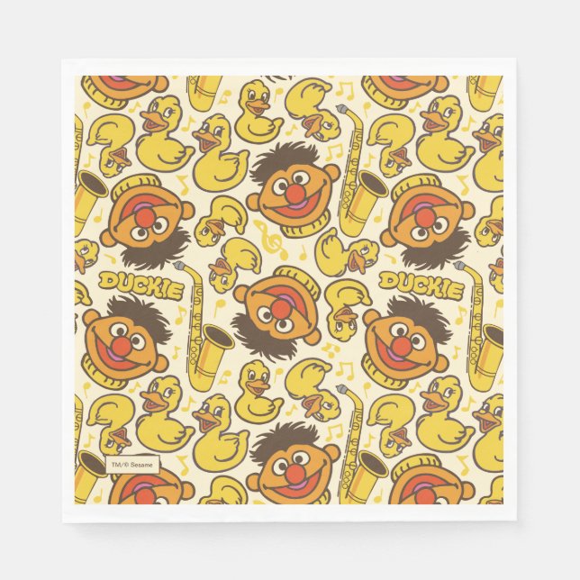 Ernie und Rubber Duckie Pattern Serviette (Vorderseite)
