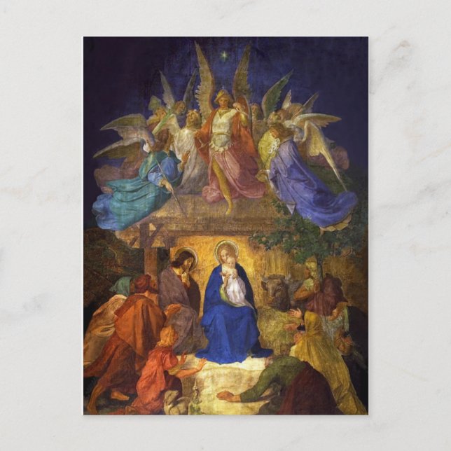 Ernst Deger Carte de voeux plate "Naissance du Chr (Devant)