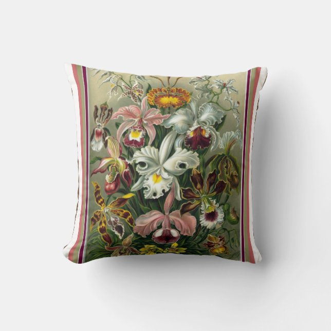 Ernst Haeckel Orchid Throw Kissen (Vorderseite)