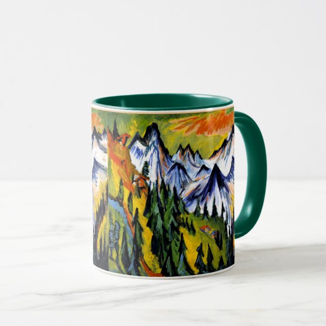 Ernst Kirchner - Berggipfel, berühmtes Bild, Tasse (VorderseiteRechts)